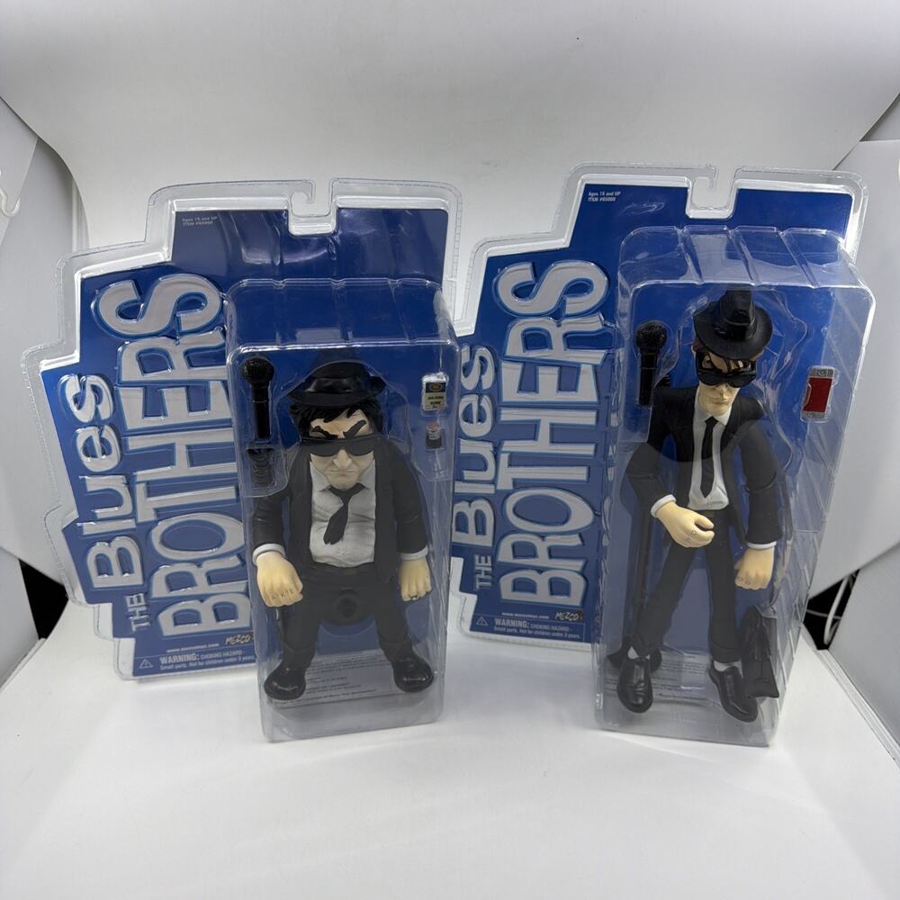Blues Brothers Jake & Elwood Action Figures Mezco 2004 Set of 2 New Sealed NIB